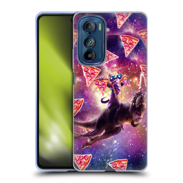 Random Galaxy Space Pizza Ride Thug Cat & Dinosaur Unicorn Soft Gel Case for Motorola Edge 30