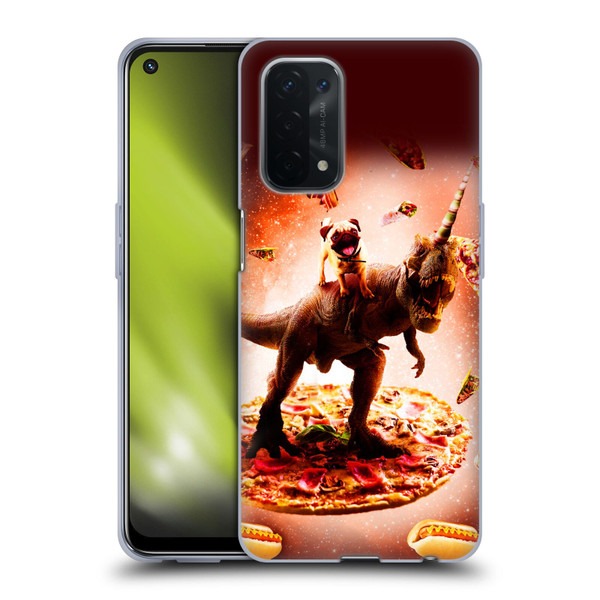 Random Galaxy Space Pizza Ride Pug & Dinosaur Unicorn Soft Gel Case for OPPO A54 5G