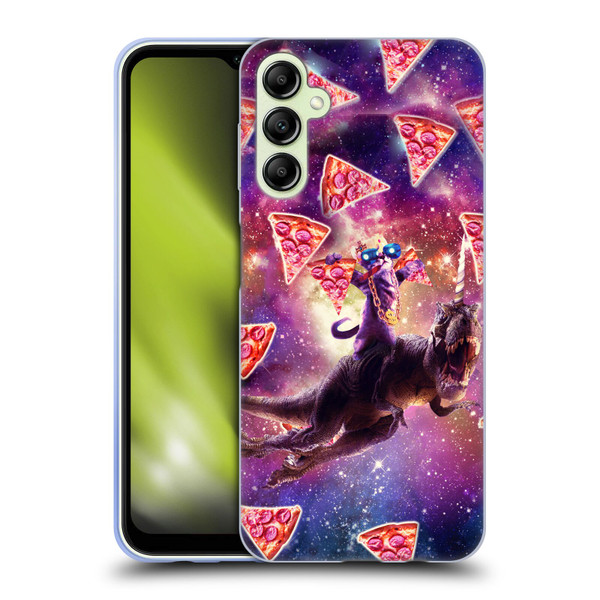Random Galaxy Space Pizza Ride Thug Cat & Dinosaur Unicorn Soft Gel Case for Samsung Galaxy A14 5G