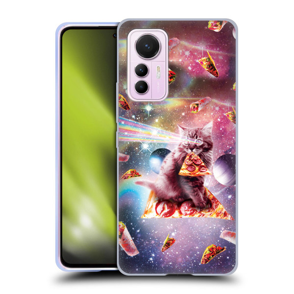 Random Galaxy Space Pizza Ride Outer Space Lazer Cat Soft Gel Case for Xiaomi 12 Lite