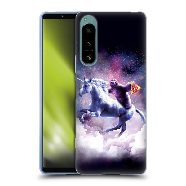 Random Galaxy Space Unicorn Ride Pizza Sloth Soft Gel Case for Sony Xperia 5 IV