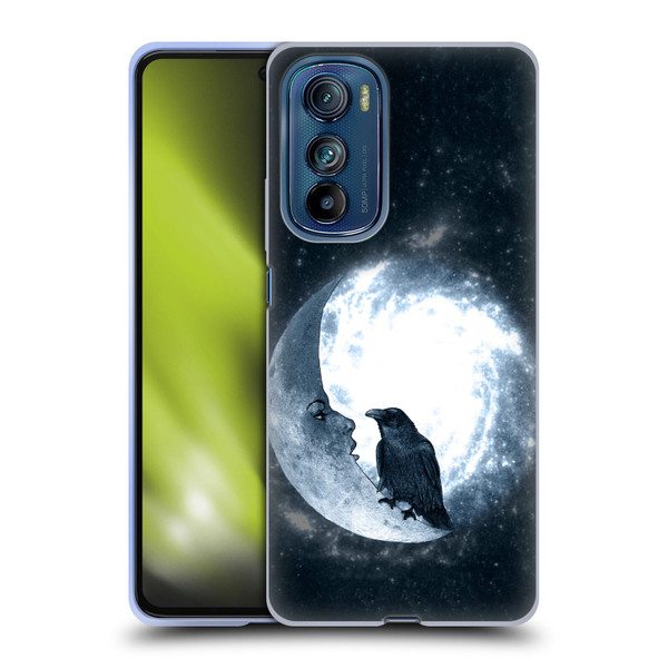 Barruf Animals Crow and Its Moon Soft Gel Case for Motorola Edge 30