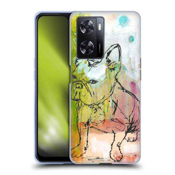 Wyanne Animals French Bulldog Sketch Soft Gel Case for OPPO A57s