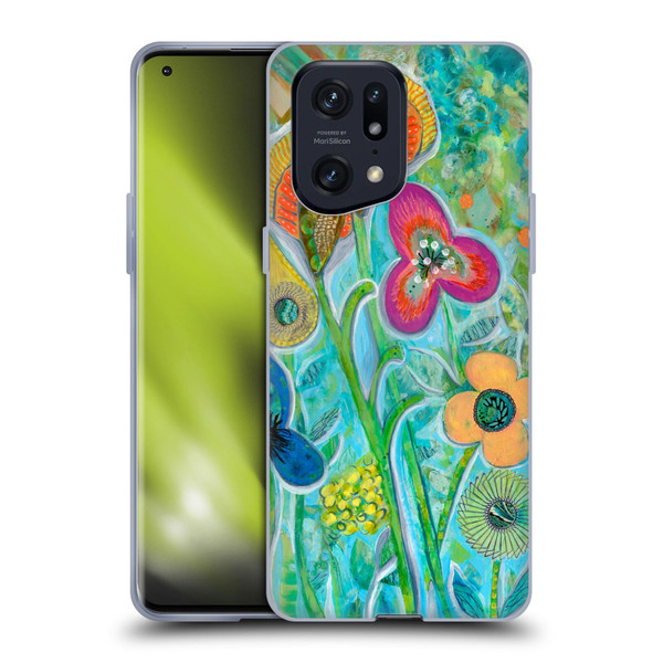 Wyanne Nature Garden Wildflowers Soft Gel Case for OPPO Find X5 Pro