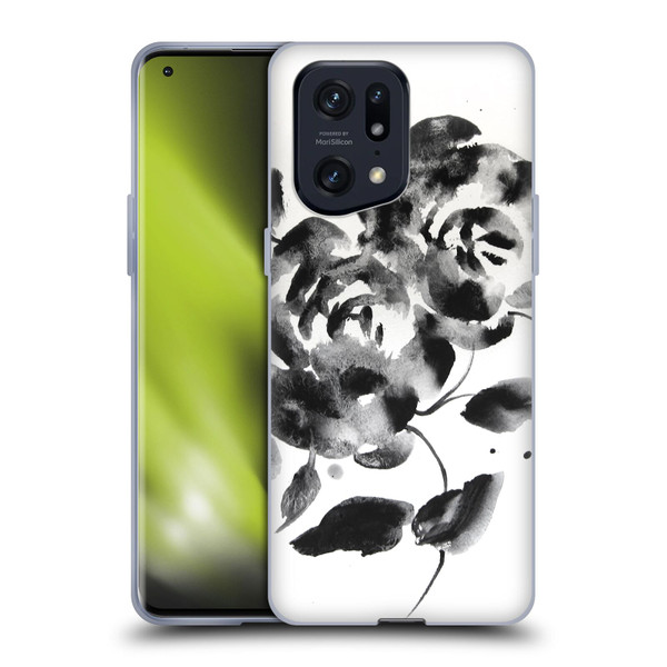 Mai Autumn Floral Blooms Black Beauty Soft Gel Case for OPPO Find X5 Pro