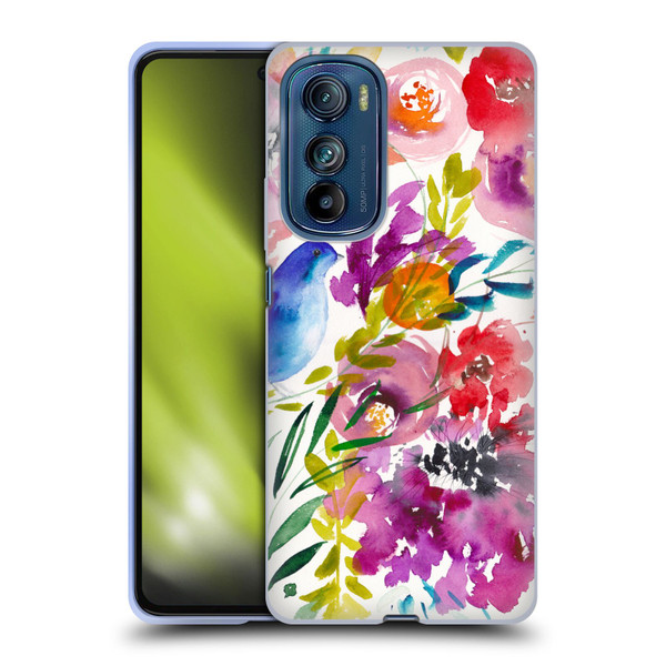 Mai Autumn Floral Garden Bluebird Soft Gel Case for Motorola Edge 30