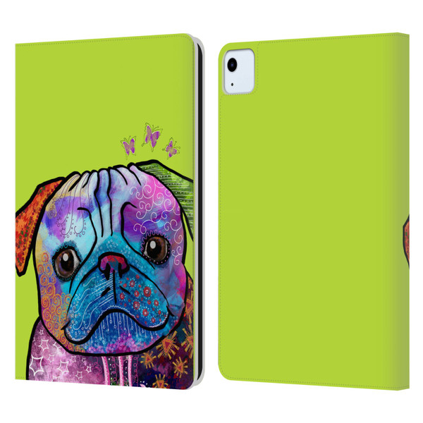 Duirwaigh Animals Pug Dog Leather Book Wallet Case Cover For Apple iPad Air 11 2020/2022/2024