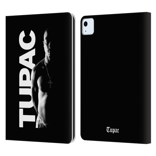 Tupac Shakur Key Art Black And White Leather Book Wallet Case Cover For Apple iPad Air 11 2020/2022/2024