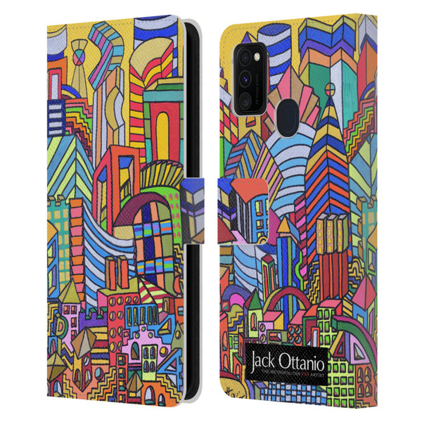 Jack Ottanio Art Boston City Leather Book Wallet Case Cover For Samsung Galaxy M30s (2019)/M21 (2020)
