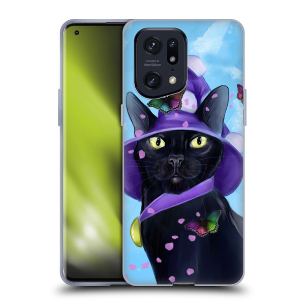 Ash Evans Black Cats Butterfly Sky Soft Gel Case for OPPO Find X5 Pro