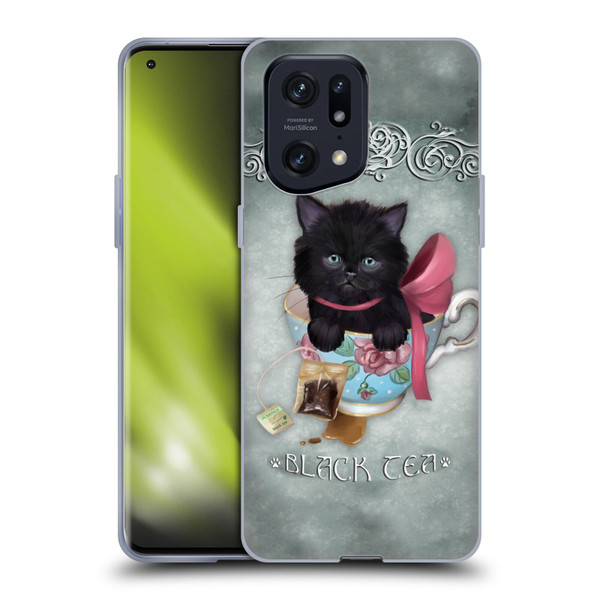 Ash Evans Black Cats Tea Soft Gel Case for OPPO Find X5 Pro