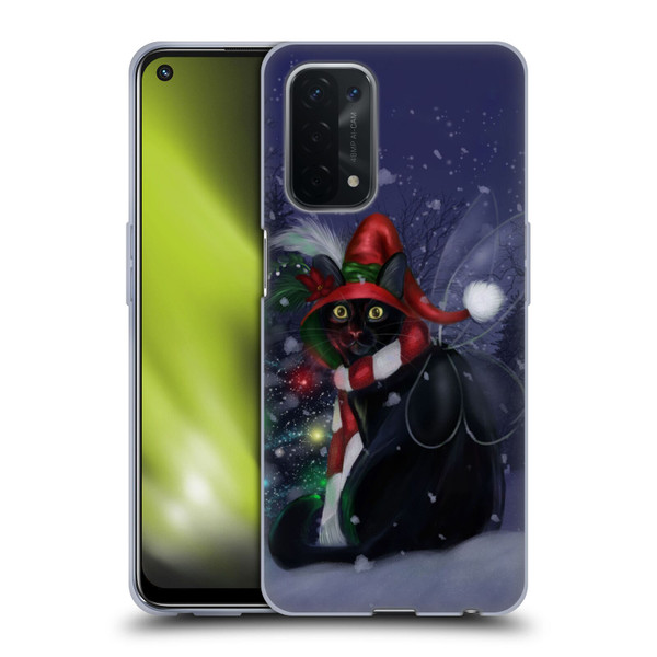 Ash Evans Black Cats Yuletide Cheer Soft Gel Case for OPPO A54 5G