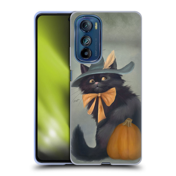 Ash Evans Black Cats 2 Halloween Pumpkin Soft Gel Case for Motorola Edge 30