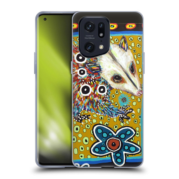 Mad Dog Art Gallery Animals Possum Soft Gel Case for OPPO Find X5 Pro