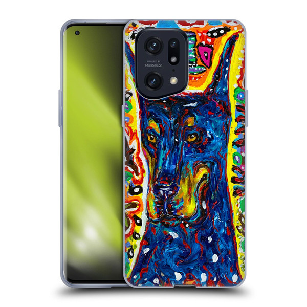 Mad Dog Art Gallery Dog 5 Doberman Soft Gel Case for OPPO Find X5 Pro