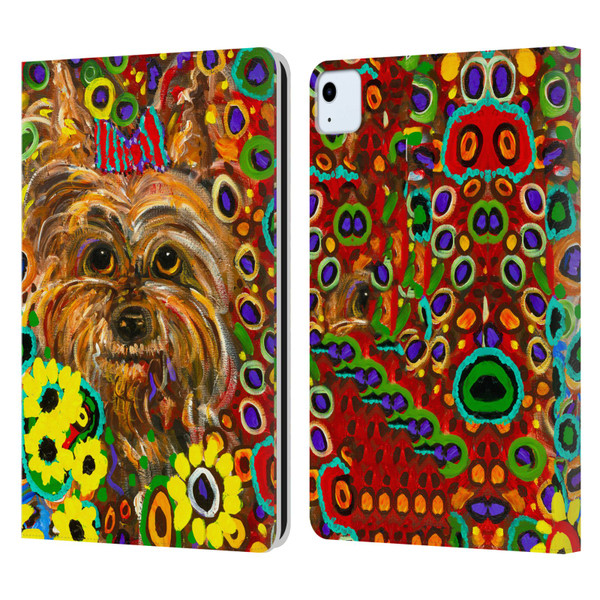 Mad Dog Art Gallery Dogs 2 Yorkie Leather Book Wallet Case Cover For Apple iPad Air 11 2020/2022/2024