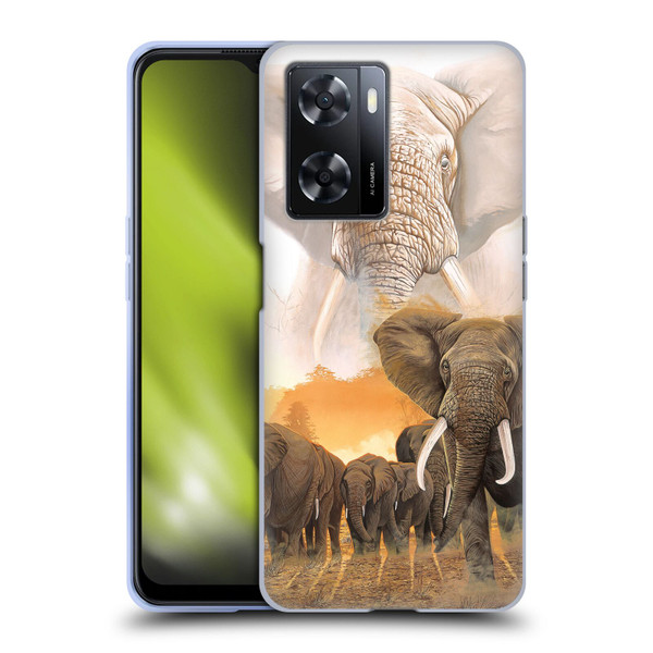 Graeme Stevenson Wildlife Elephants Soft Gel Case for OPPO A57s