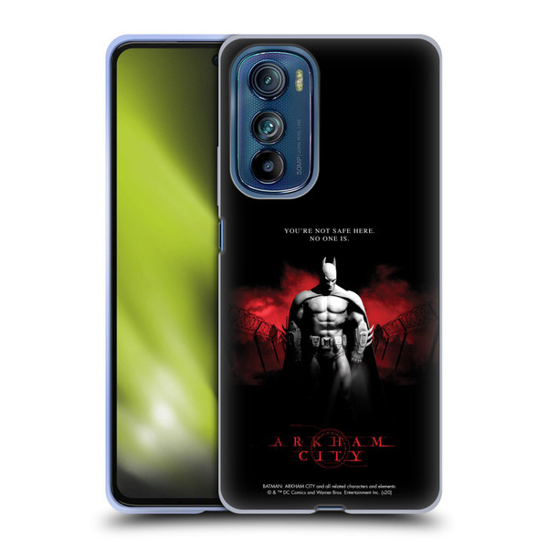 Batman Arkham City Graphics Batman Not Safe Here Soft Gel Case for Motorola Edge 30