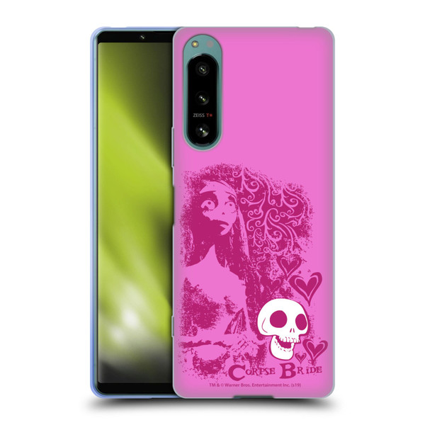 Corpse Bride Key Art Pink Distressed Look Soft Gel Case for Sony Xperia 5 IV