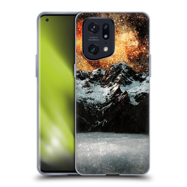 Patrik Lovrin Dreams Vs Reality Burning Galaxy Above Mountains Soft Gel Case for OPPO Find X5 Pro