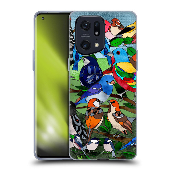 Suzan Lind Birds Stained Glass Soft Gel Case for OPPO Find X5 Pro