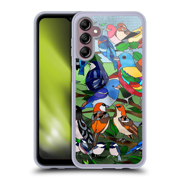 Suzan Lind Birds Stained Glass Soft Gel Case for Samsung Galaxy A14 5G