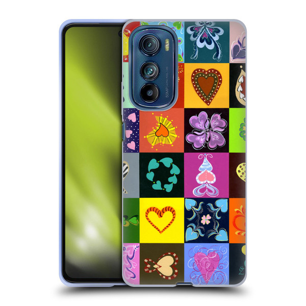 Suzan Lind Colours & Patterns Heart Quilt Soft Gel Case for Motorola Edge 30