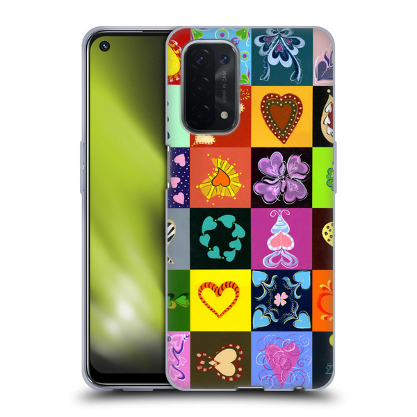 Suzan Lind Colours & Patterns Heart Quilt Soft Gel Case for OPPO A54 5G