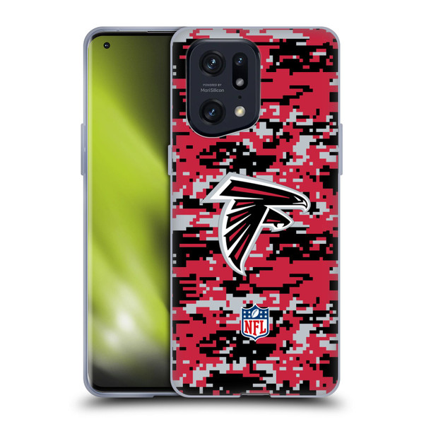 NFL Atlanta Falcons Graphics Digital Camouflage Soft Gel Case for OPPO Find X5 Pro