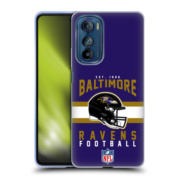 NFL Baltimore Ravens Graphics Helmet Typography Soft Gel Case for Motorola Edge 30