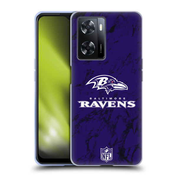 NFL Baltimore Ravens Graphics Coloured Marble Soft Gel Case for OPPO A57s