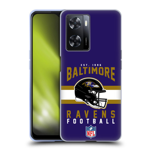NFL Baltimore Ravens Graphics Helmet Typography Soft Gel Case for OPPO A57s