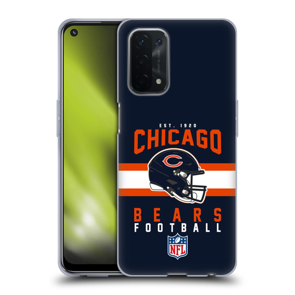 NFL Chicago Bears Graphics Helmet Typography Soft Gel Case for OPPO A54 5G