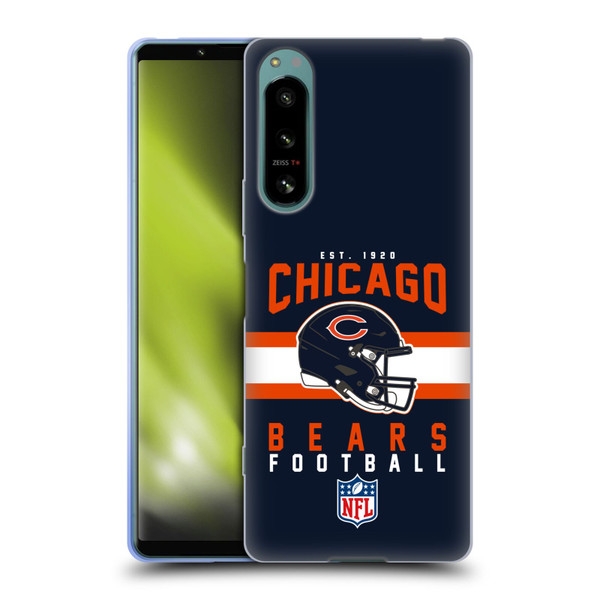 NFL Chicago Bears Graphics Helmet Typography Soft Gel Case for Sony Xperia 5 IV