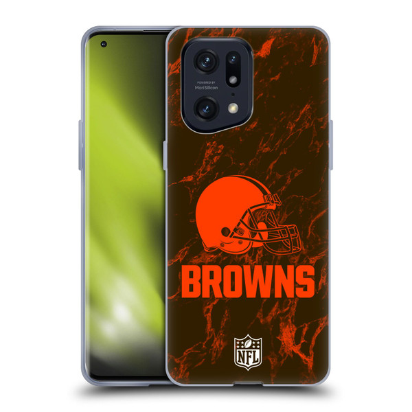 NFL Cleveland Browns Graphics Coloured Marble Soft Gel Case for OPPO Find X5 Pro