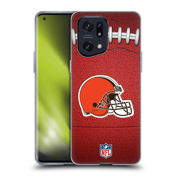 NFL Cleveland Browns Graphics Football Soft Gel Case for OPPO Find X5 Pro