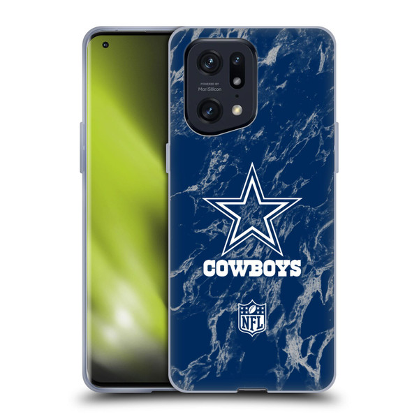 NFL Dallas Cowboys Graphics Coloured Marble Soft Gel Case for OPPO Find X5 Pro