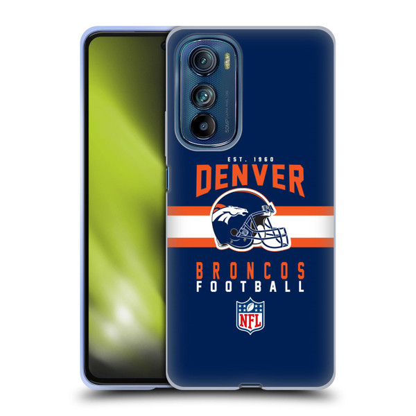 NFL Denver Broncos Graphics Helmet Typography Soft Gel Case for Motorola Edge 30