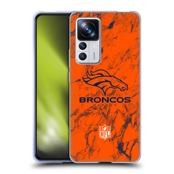 NFL Denver Broncos Graphics Coloured Marble Soft Gel Case for Xiaomi 12T Pro