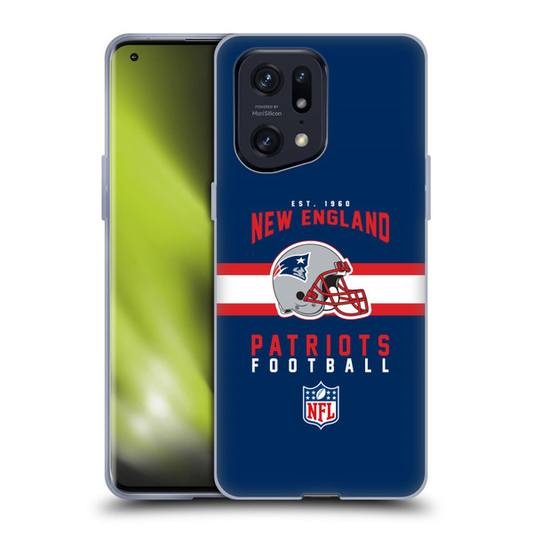 NFL New England Patriots Graphics Helmet Typography Soft Gel Case for OPPO Find X5 Pro