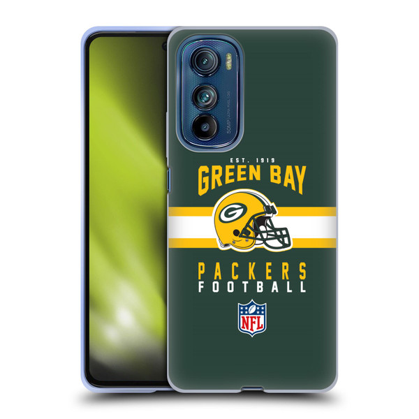 NFL Green Bay Packers Graphics Helmet Typography Soft Gel Case for Motorola Edge 30