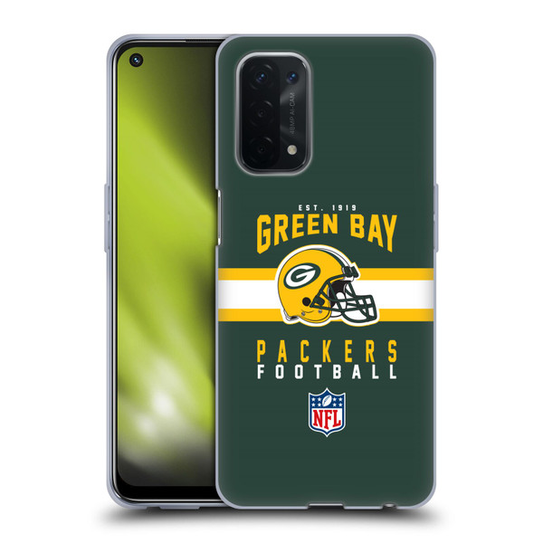 NFL Green Bay Packers Graphics Helmet Typography Soft Gel Case for OPPO A54 5G