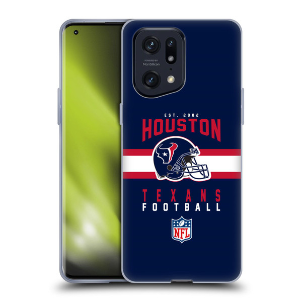 NFL Houston Texans Graphics Helmet Typography Soft Gel Case for OPPO Find X5 Pro