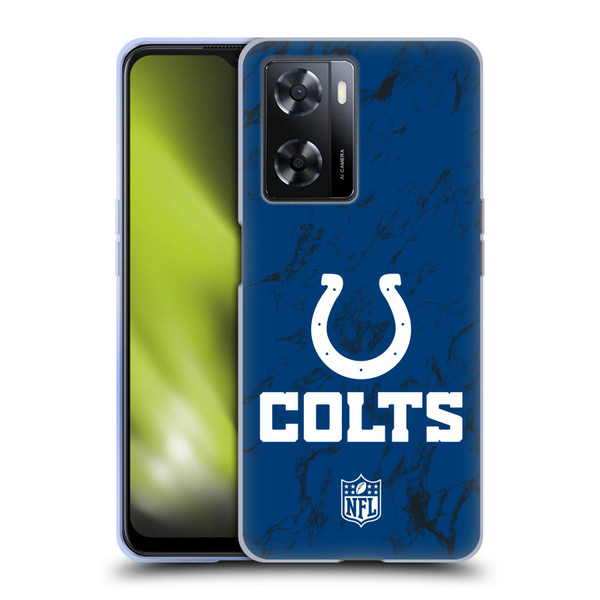 NFL Indianapolis Colts Graphics Coloured Marble Soft Gel Case for OPPO A57s