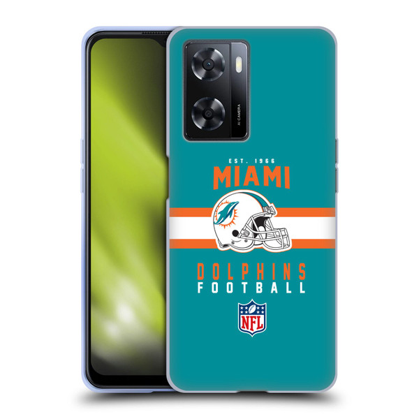 NFL Miami Dolphins Graphics Helmet Typography Soft Gel Case for OPPO A57s