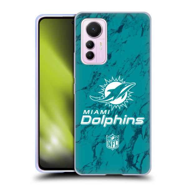 NFL Miami Dolphins Graphics Coloured Marble Soft Gel Case for Xiaomi 12 Lite