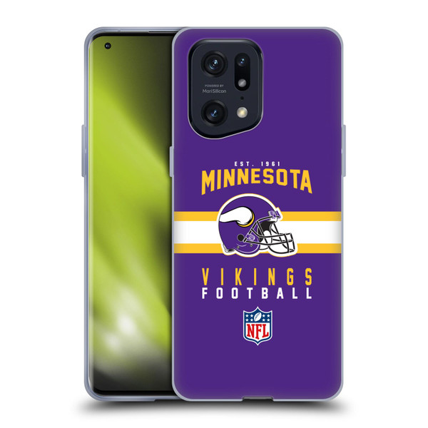 NFL Minnesota Vikings Graphics Helmet Typography Soft Gel Case for OPPO Find X5 Pro