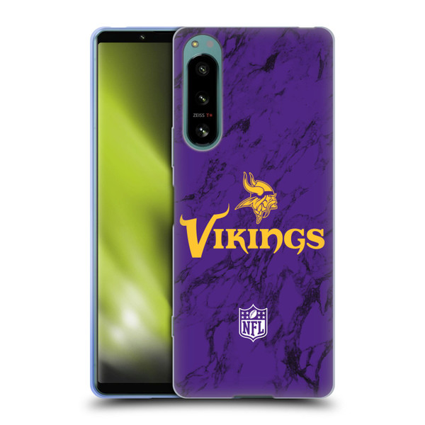 NFL Minnesota Vikings Graphics Coloured Marble Soft Gel Case for Sony Xperia 5 IV