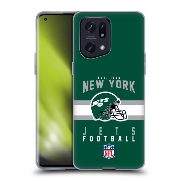 NFL New York Jets Graphics Helmet Typography Soft Gel Case for OPPO Find X5 Pro