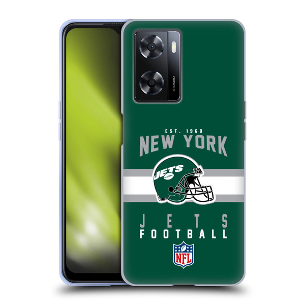 NFL New York Jets Graphics Helmet Typography Soft Gel Case for OPPO A57s